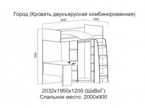 Кровать двухъярусная комбинированная в Радужном - raduzhnyj.magazin-mebel74.ru | фото