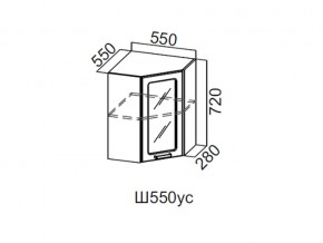 Ш550ус/720 Шкаф навесной 550/720 (угловой со стеклом) в Радужном - raduzhnyj.magazin-mebel74.ru | фото