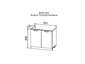 Шкаф нижний ДСМ800 под мойку в Радужном - raduzhnyj.magazin-mebel74.ru | фото